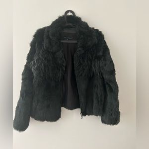 Jocelyn Faux fur jacket. size S, dark green